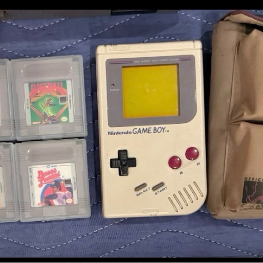 Nintendo Game Boy Handheld - Off-White Body with Burgundy Buttons